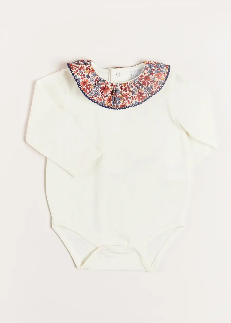 Beatrice Floral Long Sleeve Bodysuit in Navy (1mth-3yrs)