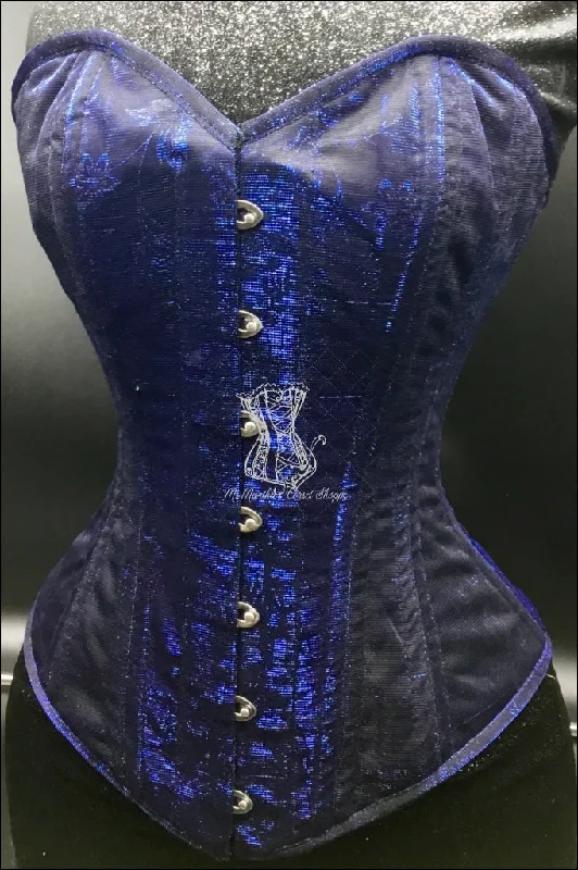 Silk Overbust Corset; Sparkle Blue