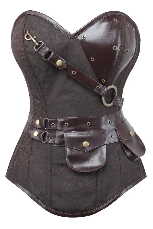 Brown Longline Steampunk Corset