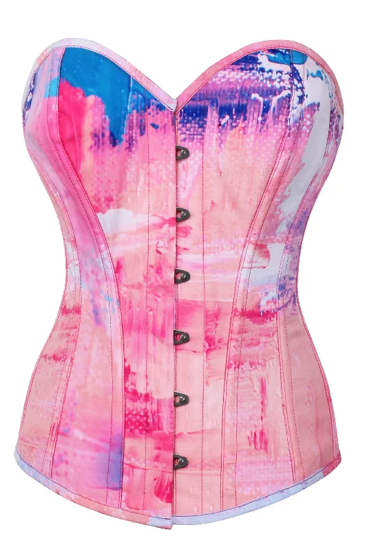 Cotton Candy Pink and Blue Overbust Corset