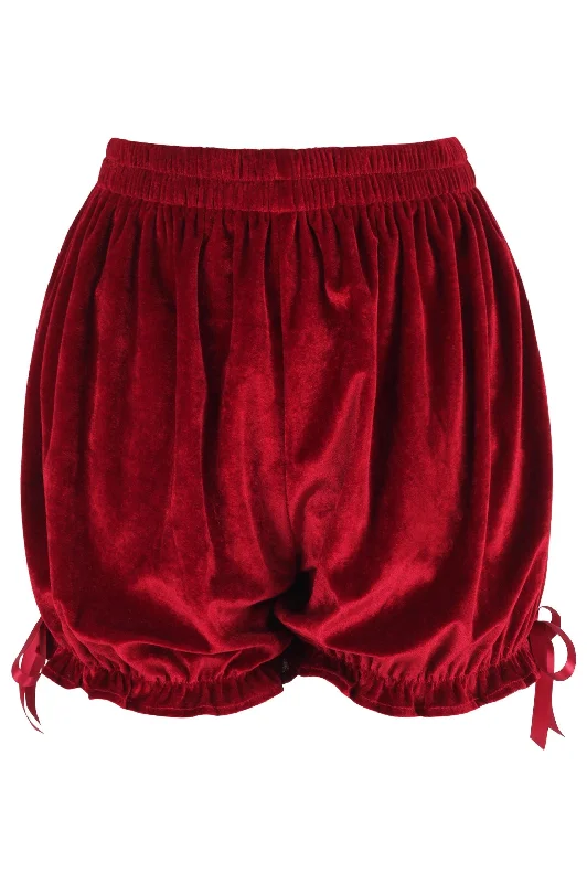 Dark Red Velvet Bloomers