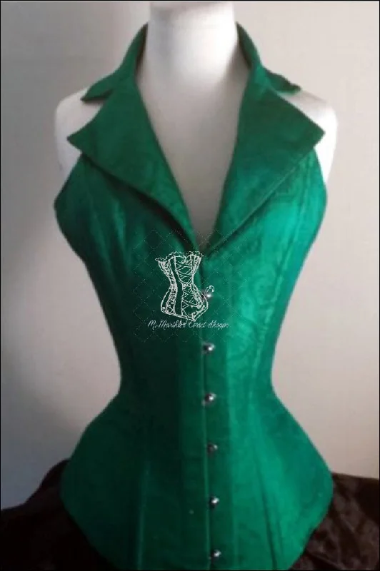 Silk Overbust Corsevest; Green