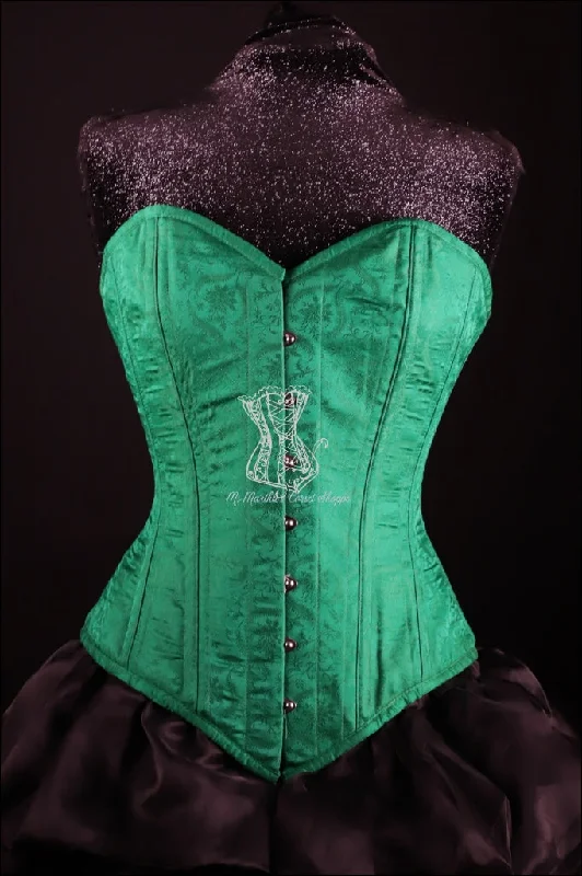 Silk Overbust Corset; Green