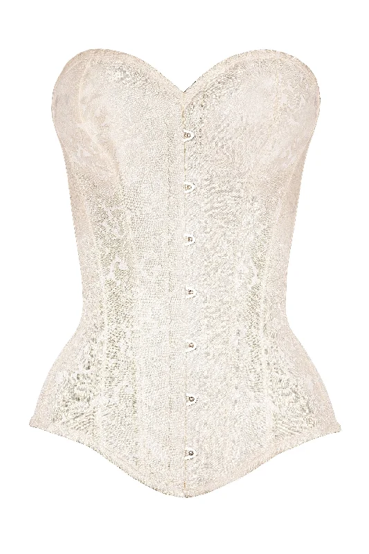 Instant Shape Cream Brocade Longline Overbust Corset