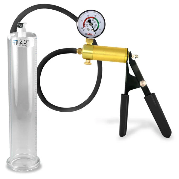 Penis Pump LeLuv ULTIMA | Black Rubber Grip & Silicone Hose | Vacuum Gauge Options