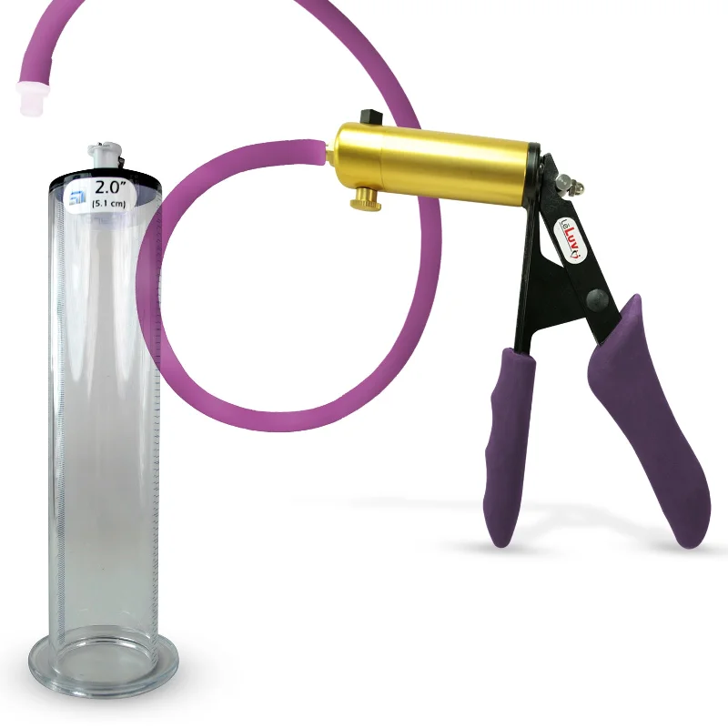 Penis Pump LeLuv ULTIMA Handle & Hose Silicone Ergonomic Grips, Silicone Hose with WIDE FLANGE Cylinder