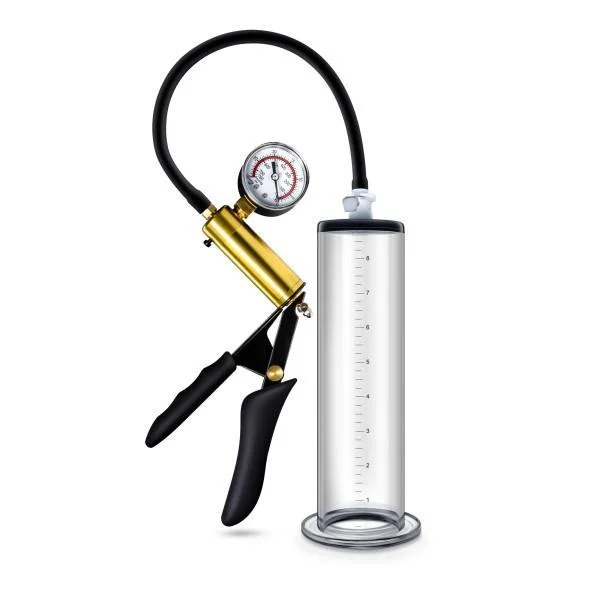 Performance Vx6 Vacuum Penis Pump W- Brass Trigger & Pressure Gauge Clear