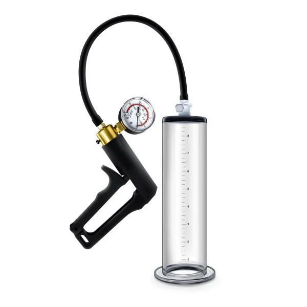 Performance Vx7 Vacuum Penis Pump W- Brass Trigger & Pressure Gauge Clear