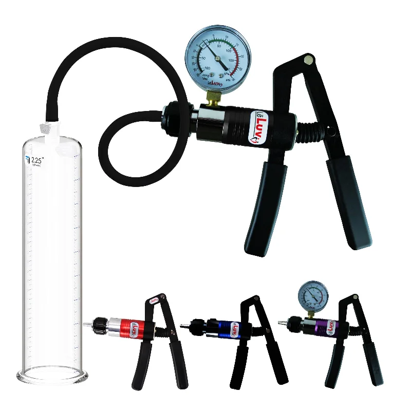 LeLuv Primo Pro+ Round Flange Penis Pump with Color and Gauge Options