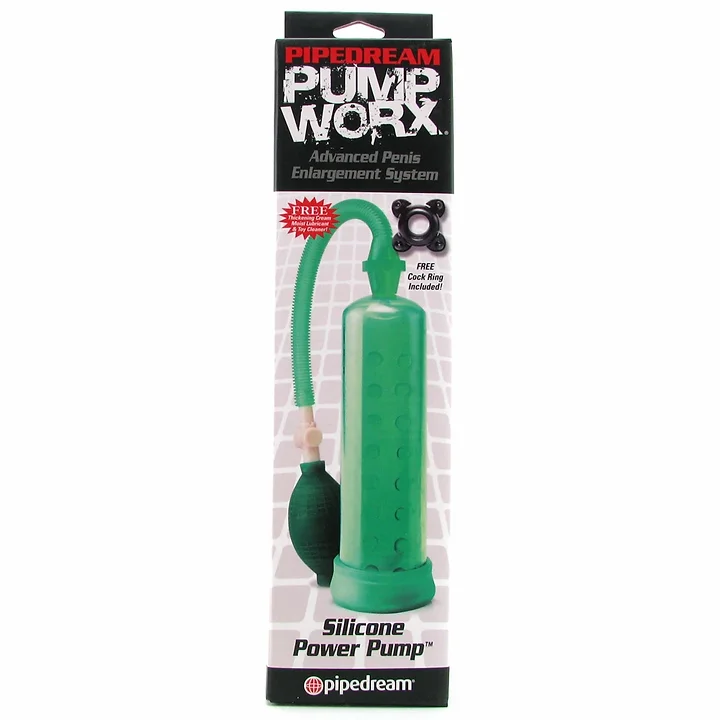 Pump Worx Silicone Power Penis Pump in Green