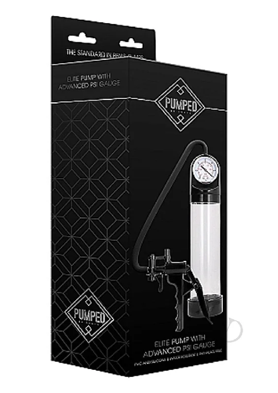 Pumped Elite Pump W/psi Gauge Transpar