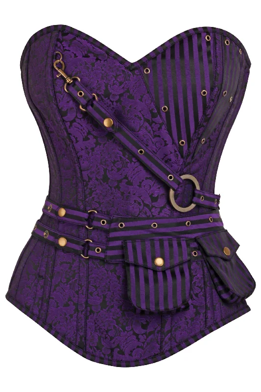 Purple Longline Steampunk Corset