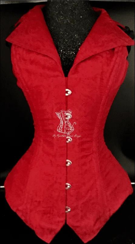 Silk Overbust Corsevest; Red