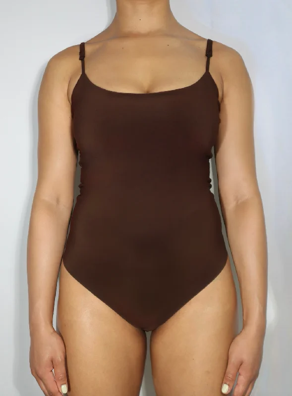 Strappy Cami 'Sonny' Adjustable Bodysuit - Chocolate Brown