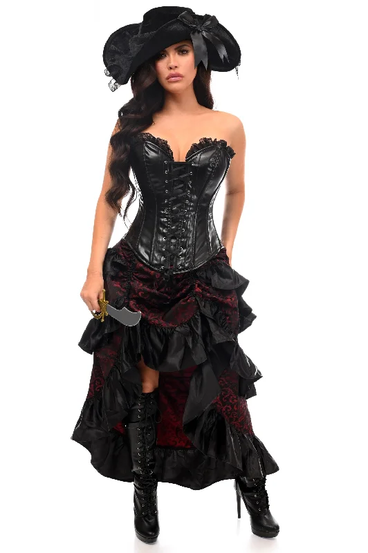 Top Drawer 4 PC Red/Black Premium Pirate Corset Costume