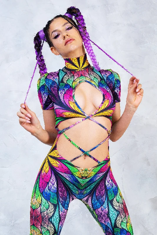 Unlikely Jungle Strapped Full Bodysuit