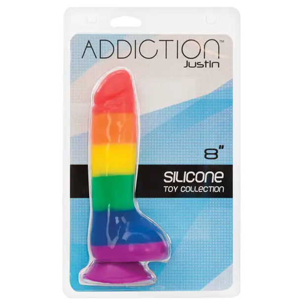 Addiction Justin 8" Dildo - Rainbow