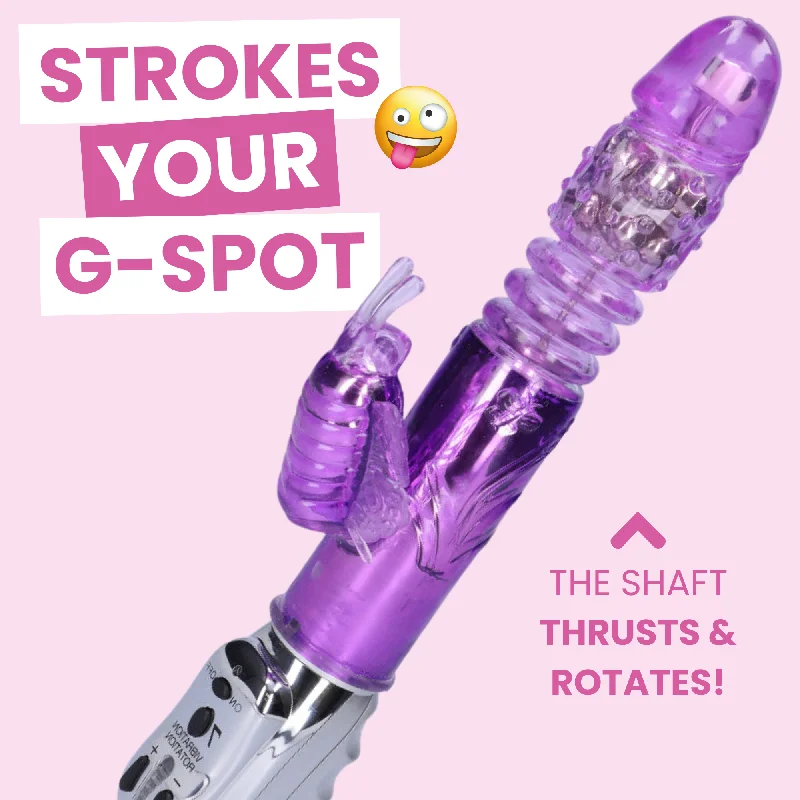 Aura Butterfly Thrusting & Rotating Dual-Action Vibrator