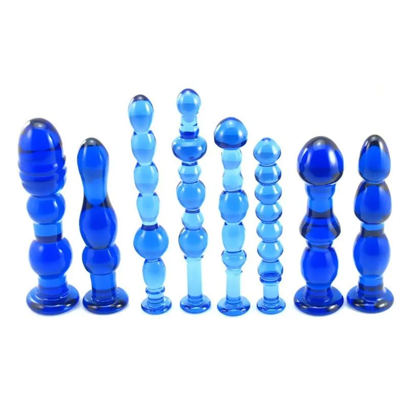 Blue Glass Anal Plug