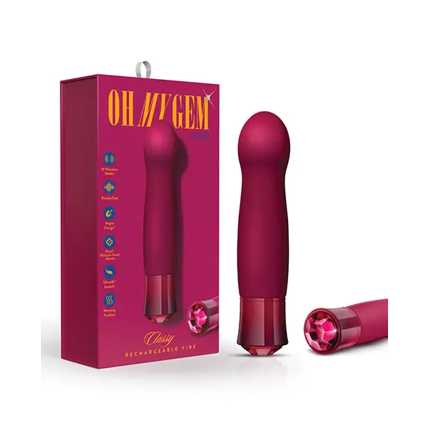 Blush Oh My Gem Classy Rechargeable Warming Silicone G-Spot Vibrator Garnet