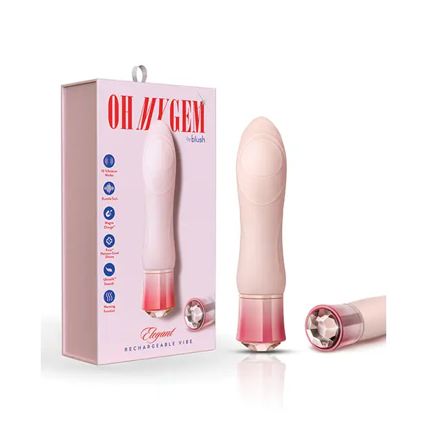 Blush Oh My Gem Elegant Rechargeable Warming Textured Silicone G-Spot Vibrator Morganite