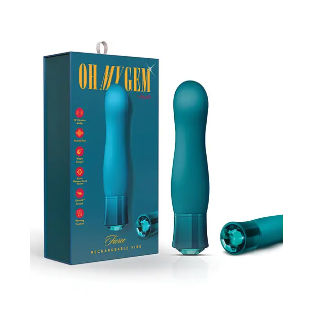 Blush Oh My Gem Fierce Rechargeable Warming Silicone G-Spot Vibrator Blue Topaz