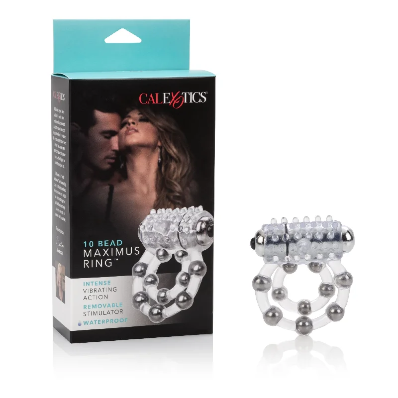 California Exotics - 10 Bead Maximus Cock Ring (White)