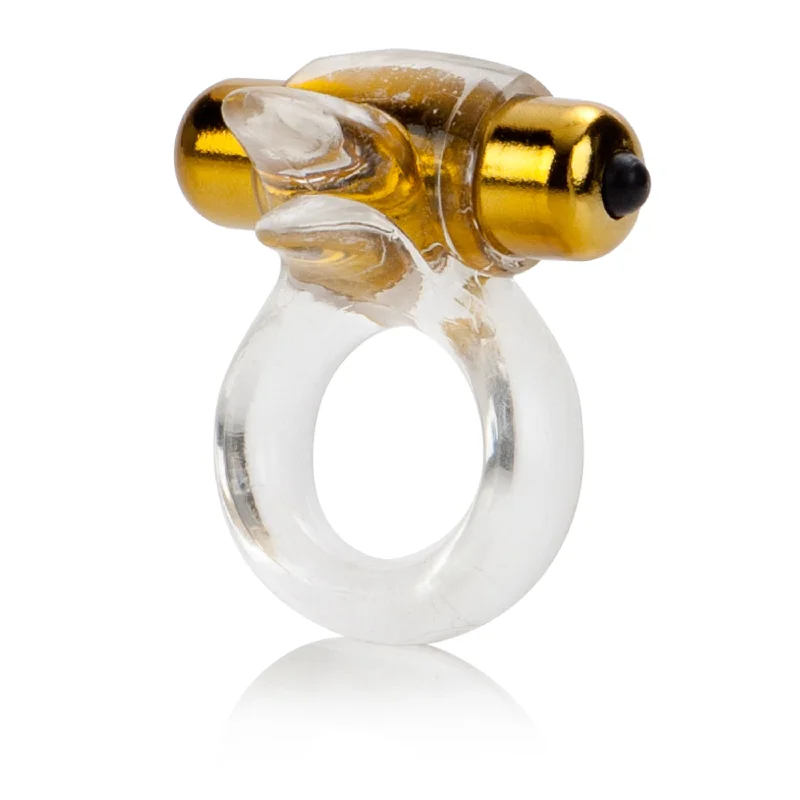 California Exotics - Pure Gold Double Trouble Enhancer Vibrating Cock Ring (Clear)