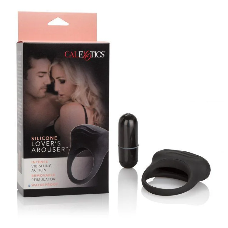 California Exotics - Silicone Lover's Arouser Vibrating Cock Ring (Black)