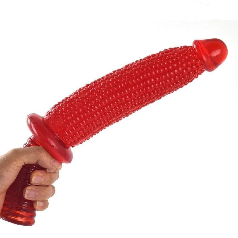 Corn Textured Dildo With Handle