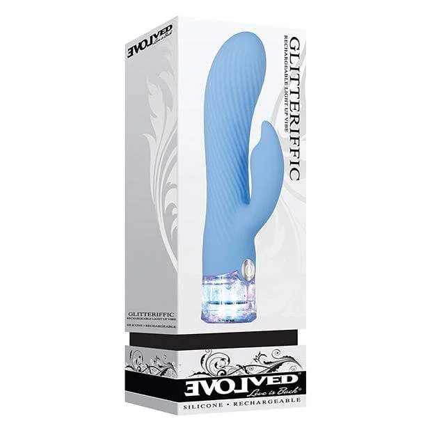 Evolved - Glitteriffic Rechargeable Rabbit Vibrator (Blue)