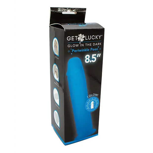 Get Lucky 8.5" Glow in the Dark Periwinkle Peen Dildo