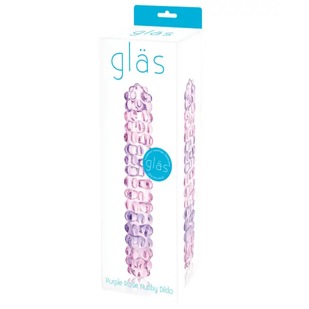 Glas Purple Rose 7 in. Nubby Dildo