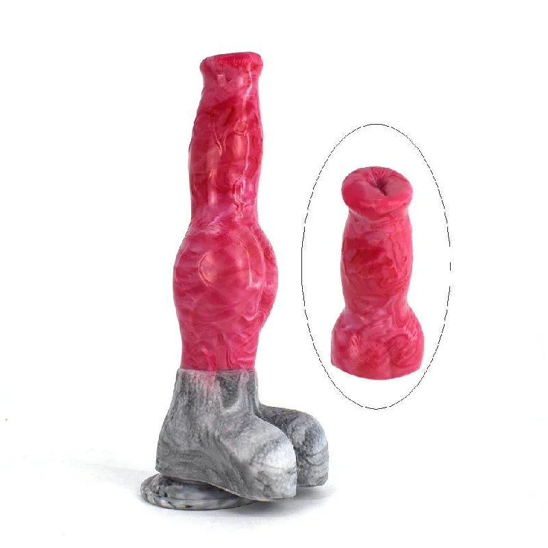 Long Dog Silicone Penis Dildo With Suction Cup