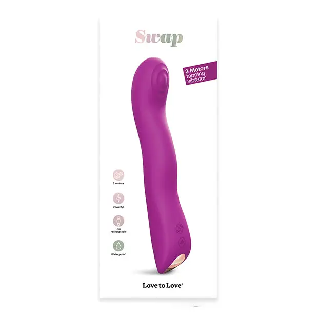 Love To Love Swap Rechargeable Triple Motor Tapping Silicone G-Spot Vibrator Baby Pink