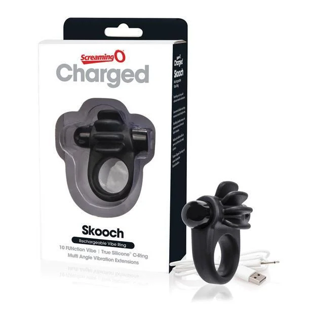 The Screaming O - Charged Skooch Rechargeable Silicone Cock Ring (Black)