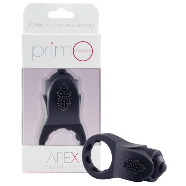 TheScreamingO - PrimO Apex Premium Vibrating Silicone Cock Ring (Black)