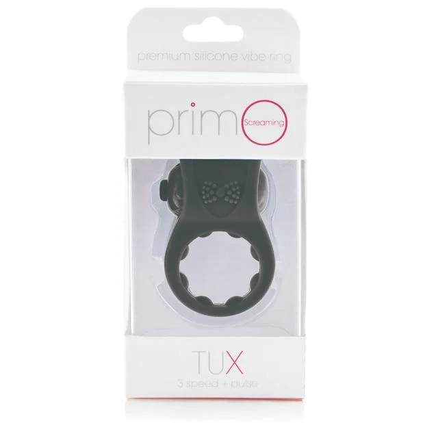 TheScreamingO - PrimO Tux Premium Silicone Vibrating Cock Ring (Black)