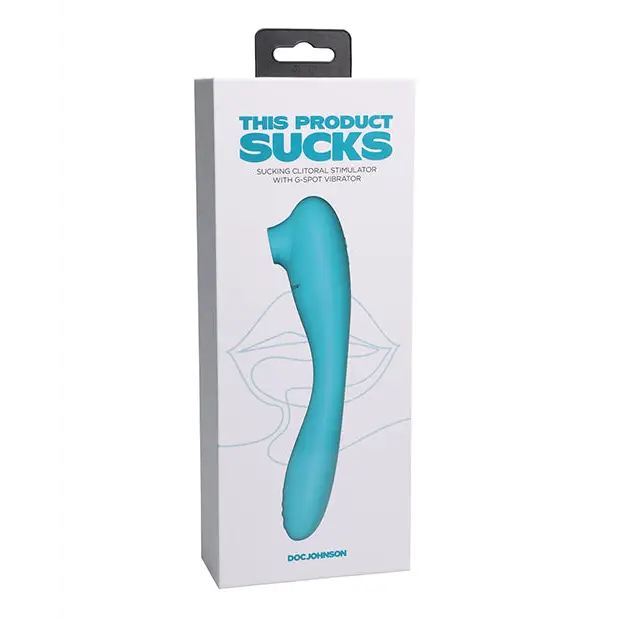 This Product Sucks Rechargeable Bendable Dual Ended Silicone Sucking Clitoral Stimulator & G-Spot Vibrator Pink