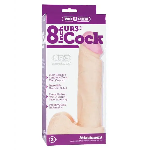 Vac-u-lock 8" Ultraskyn Cock & Balls Attch. - White