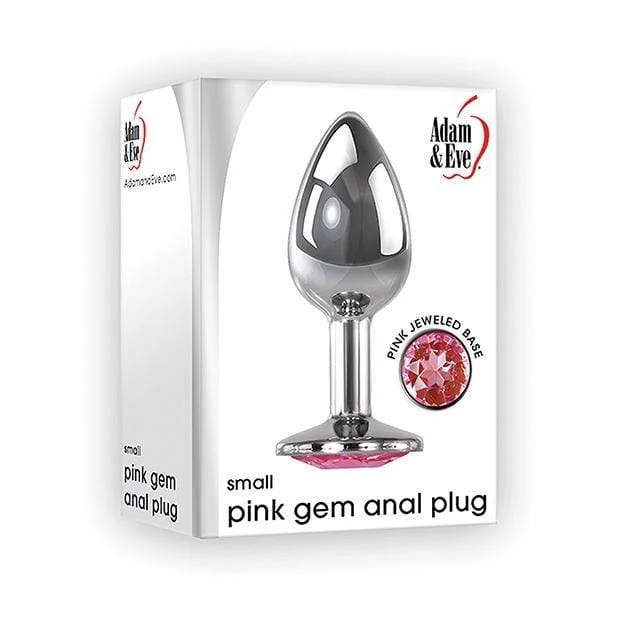 Adam & Eve - Pink Gem Anal Plug Small (Silver)