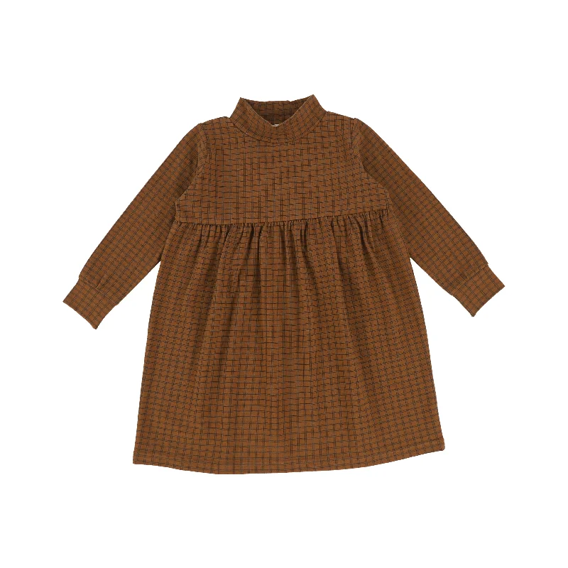 Analogie Checked Dress - Caramel