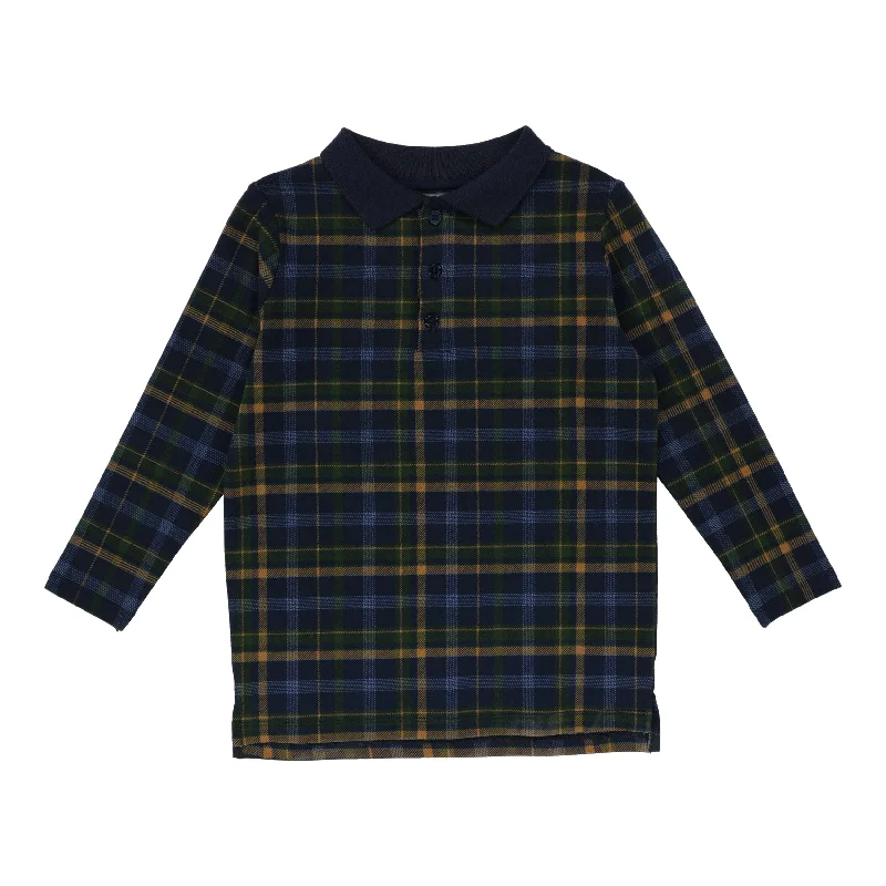 Analogie Plaid Long Sleeve Polo - Plaid