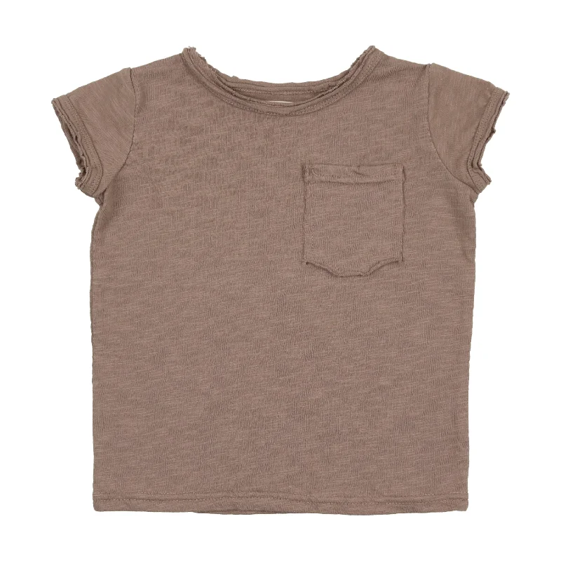 Analogie Textured Cotton Boys Rolled Edge T-Shirt - Tan