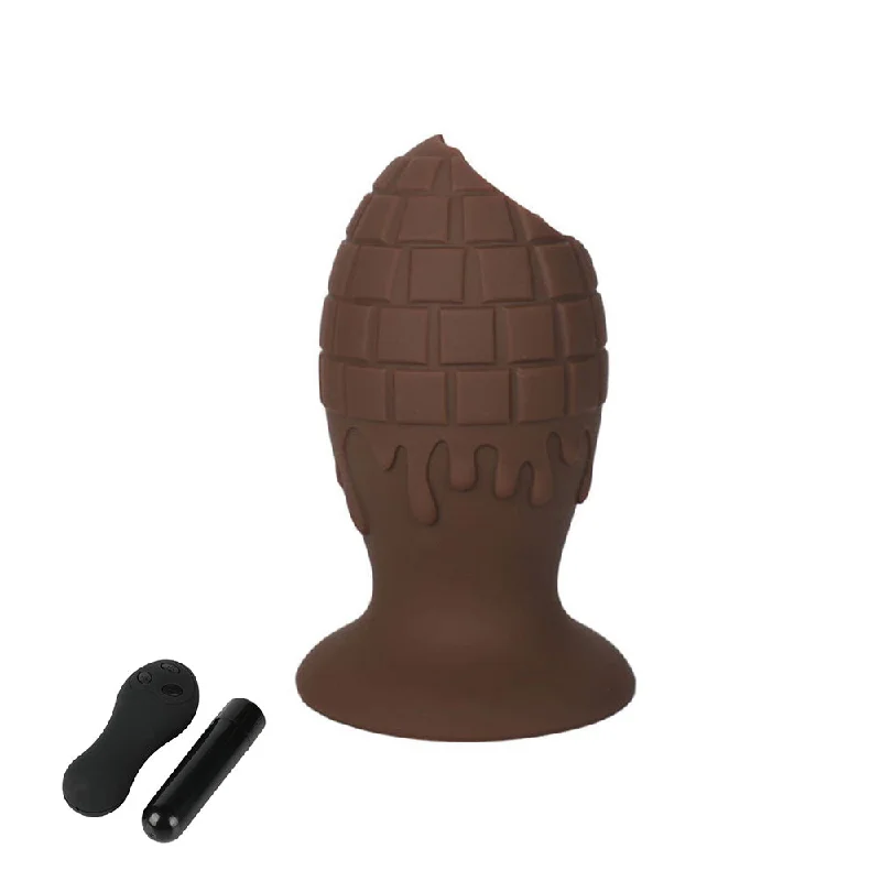 Chocolate Vibrating Anal Plug - Silicone Butt Plug - Anal Sex Toy