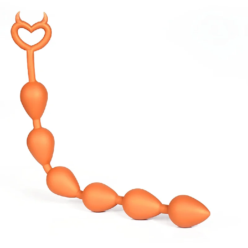 Devil - With Pull Loop Anal Beads - 7 Big Beads Butt Plug - Deep Stimulation Anal Sex Toy