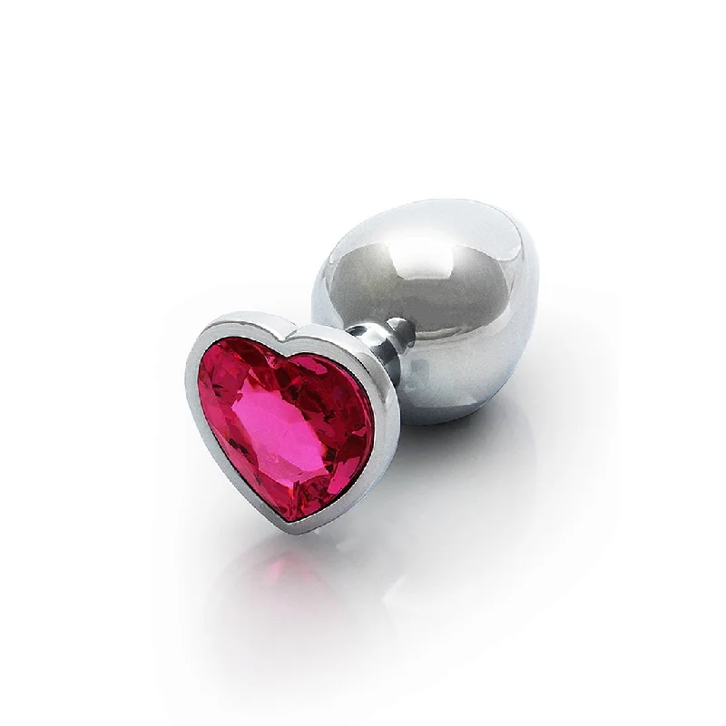 Heart Gem Butt Plug - Medium, Rubellite Pink