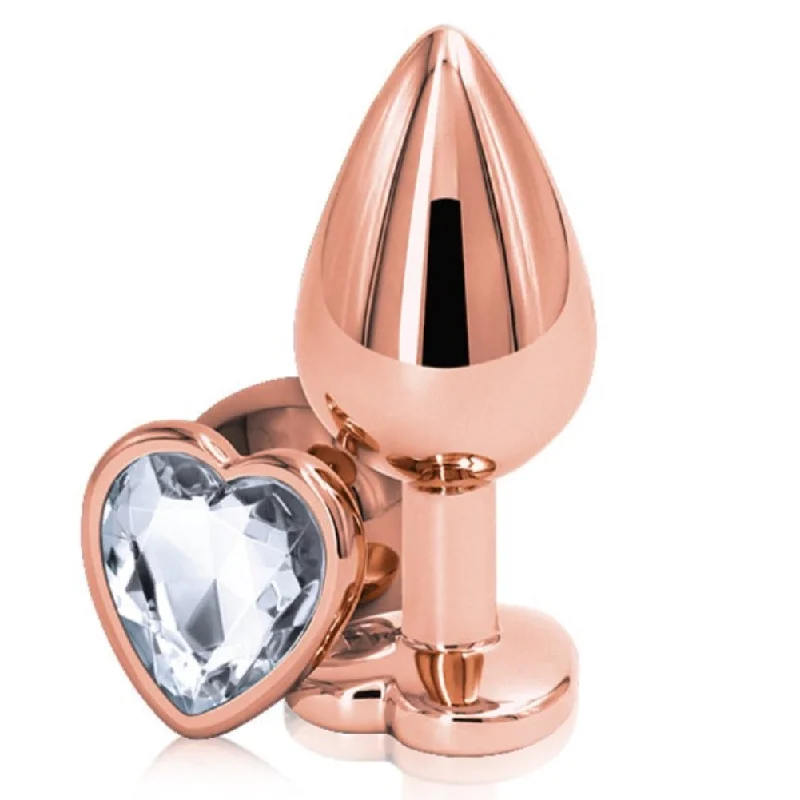 Rose Gold With Clear Heart