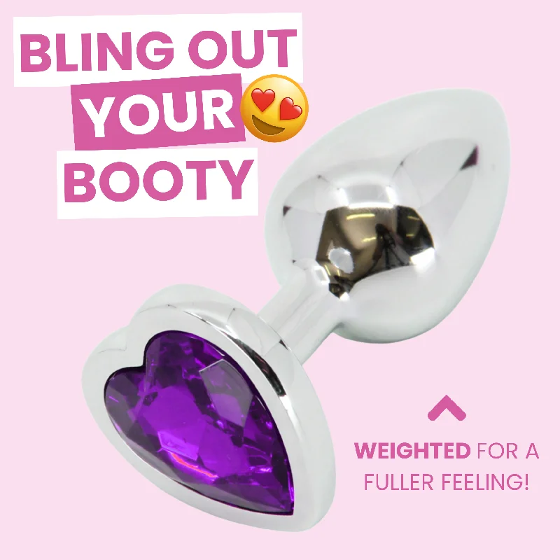 Jeweled Metal Heart Butt Plug