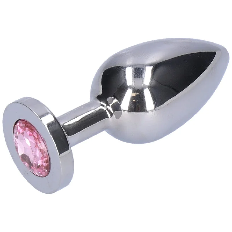 Pink Jewel Metal Weighted Anal Plug